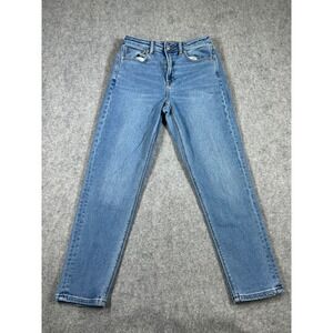 American Eagle Mom Jean Women 4 Blue Stretch High Rise Tapered Denim
